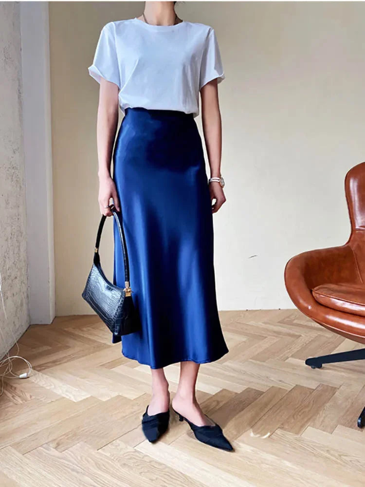 Vibrant-colored skirt photographed in soft lighting.