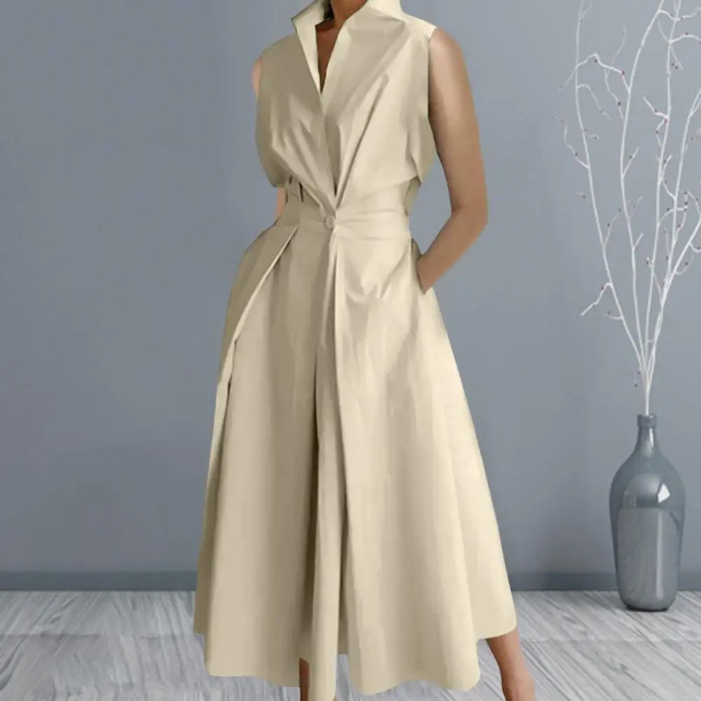 Stylish Long Dress with Side Pockets