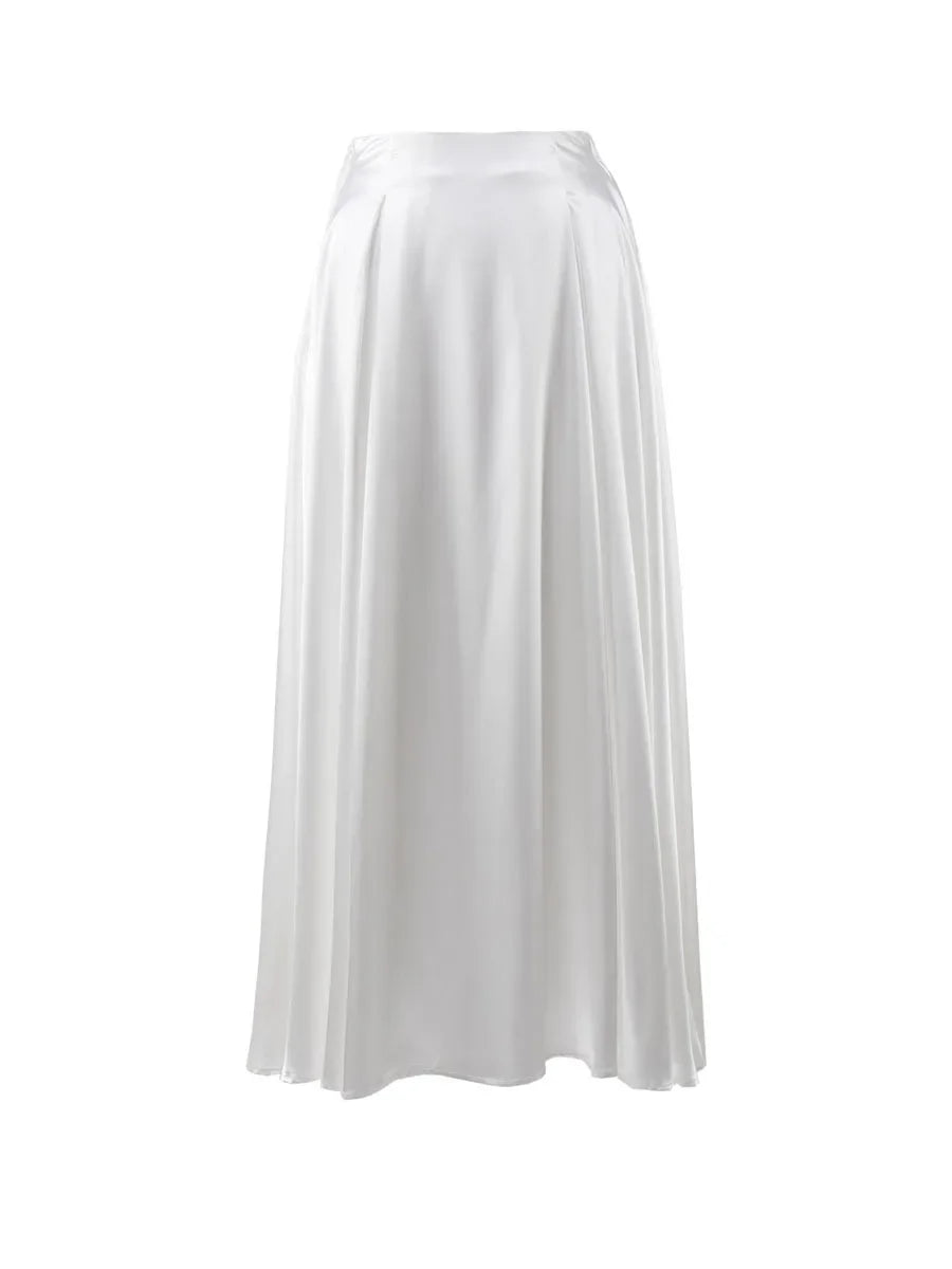 Elegant Women's Skirt Autumn Satin