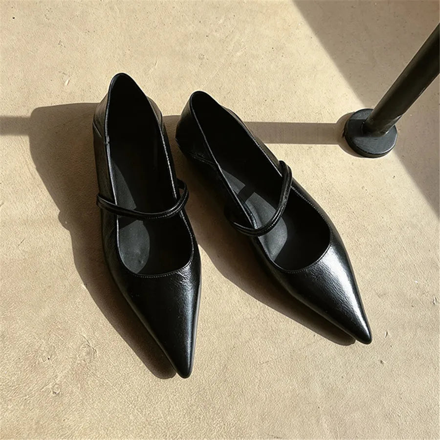 Elegant Retro Silver Designer Pointed Toe Flats
