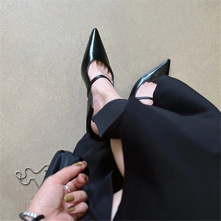 Elegant Retro Silver Designer Pointed Toe Flats