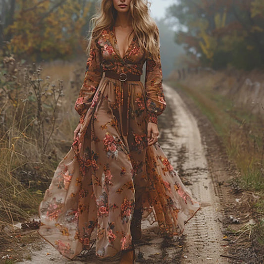 Vintage Bohemian Floral Summer Dress