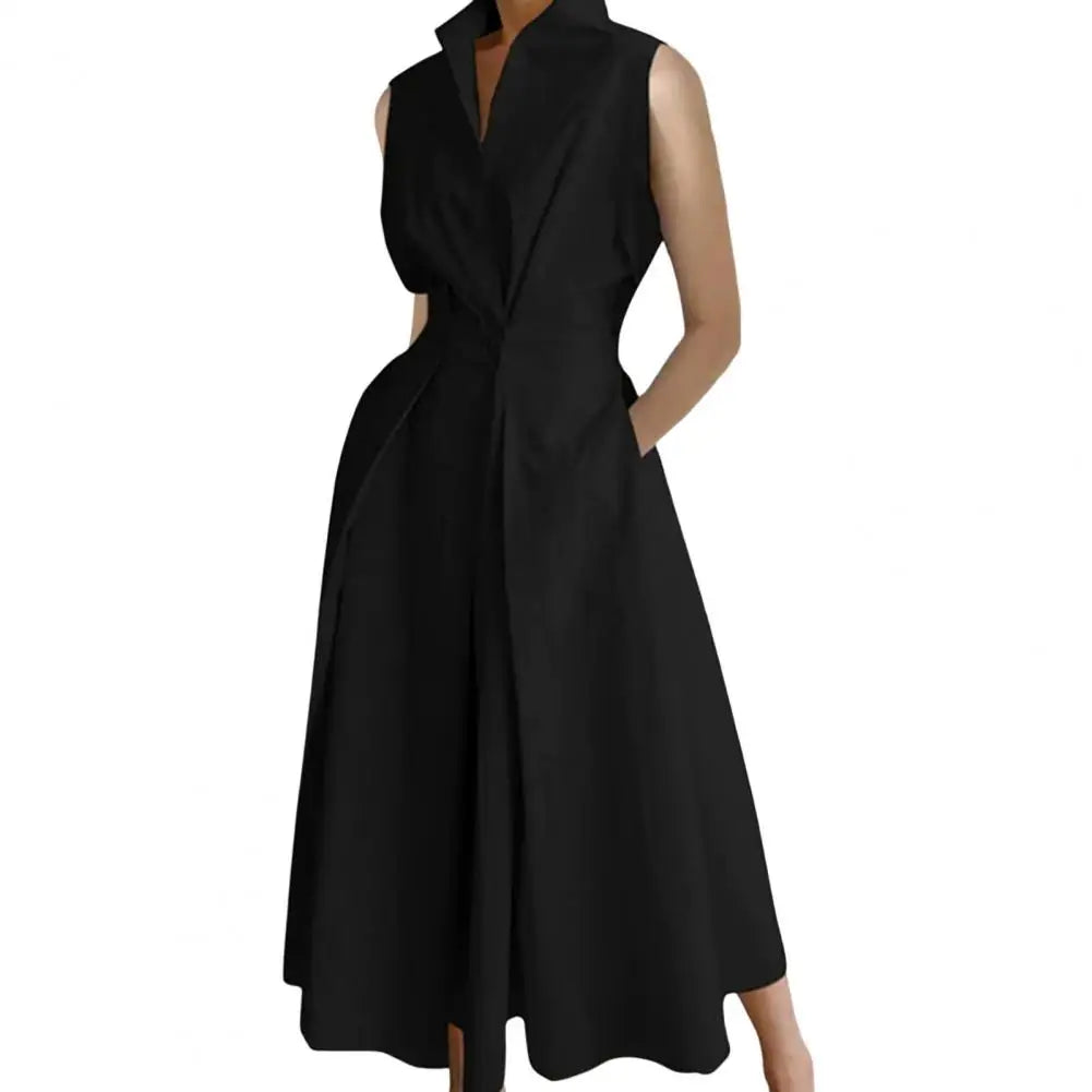 Versatile Women's Long Dress with Pockets