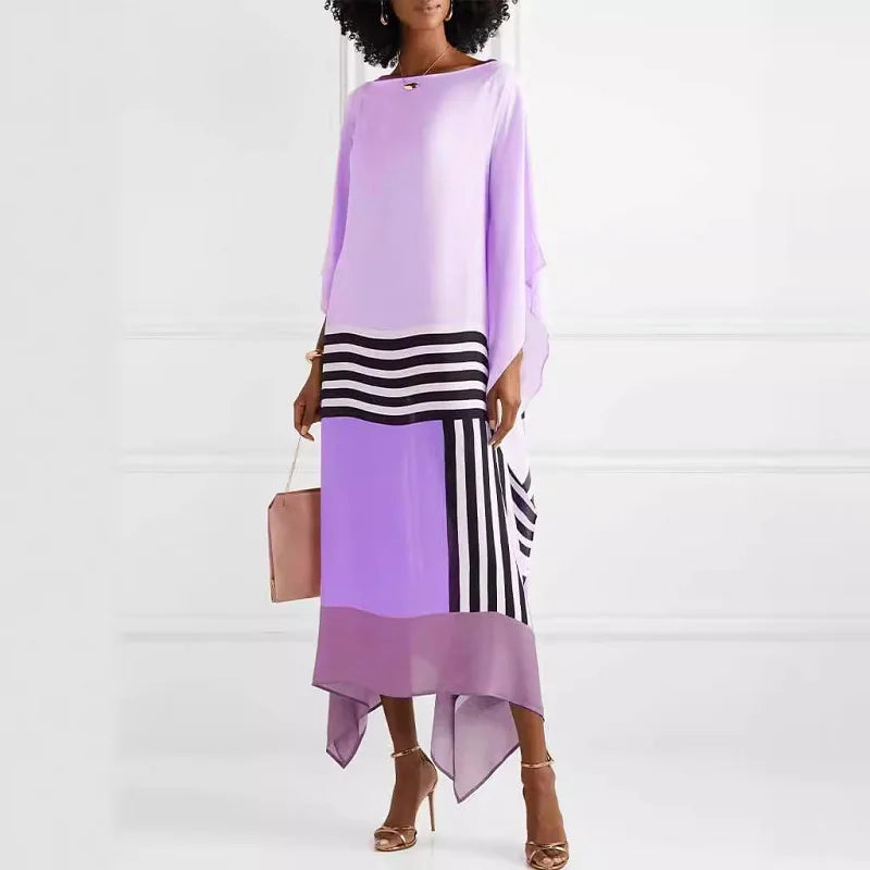 Vibrant patchwork candy stripe dress for women