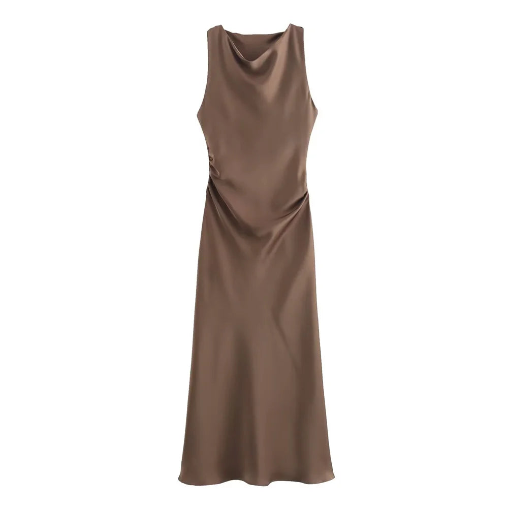 Satin vest dress for evening parties