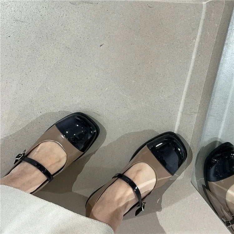 Genuine Leather Wedge Womenโs Flats