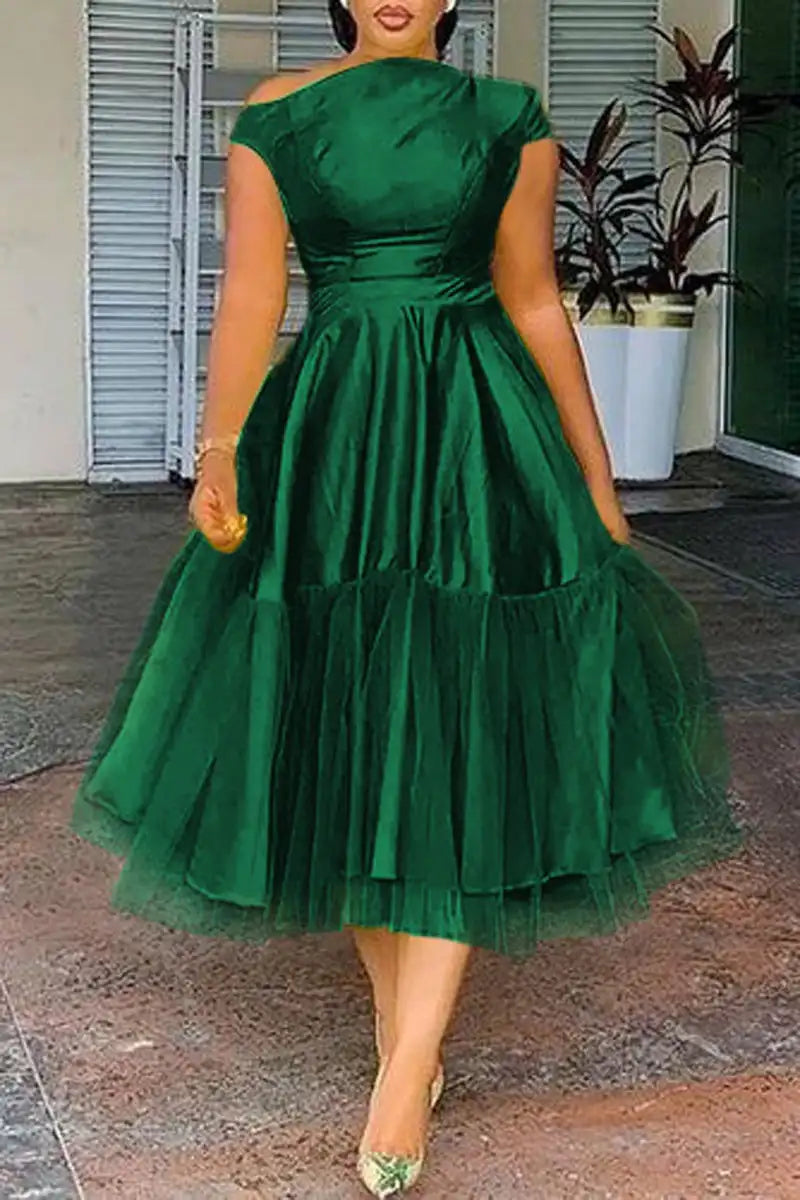 Women's A-line tulle midi dress