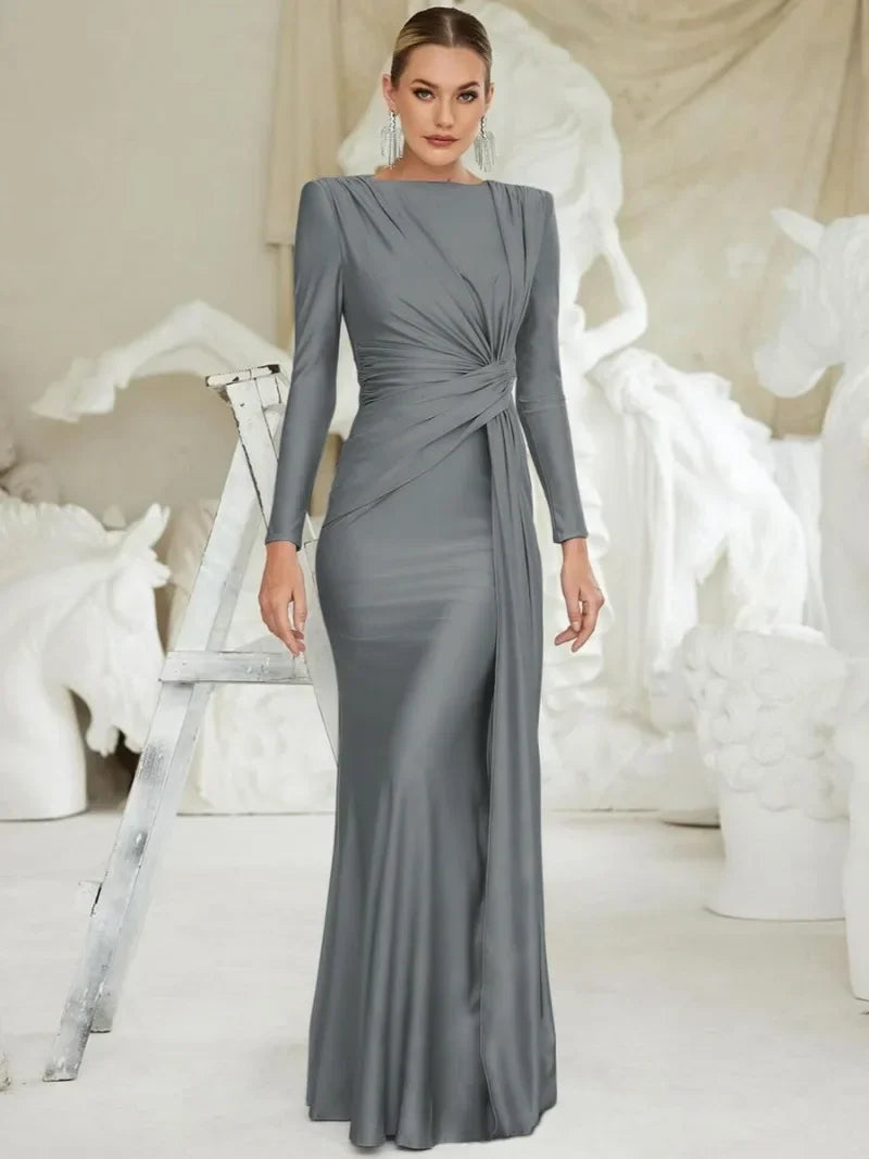 Formal Gray Bodycon Dress for Women