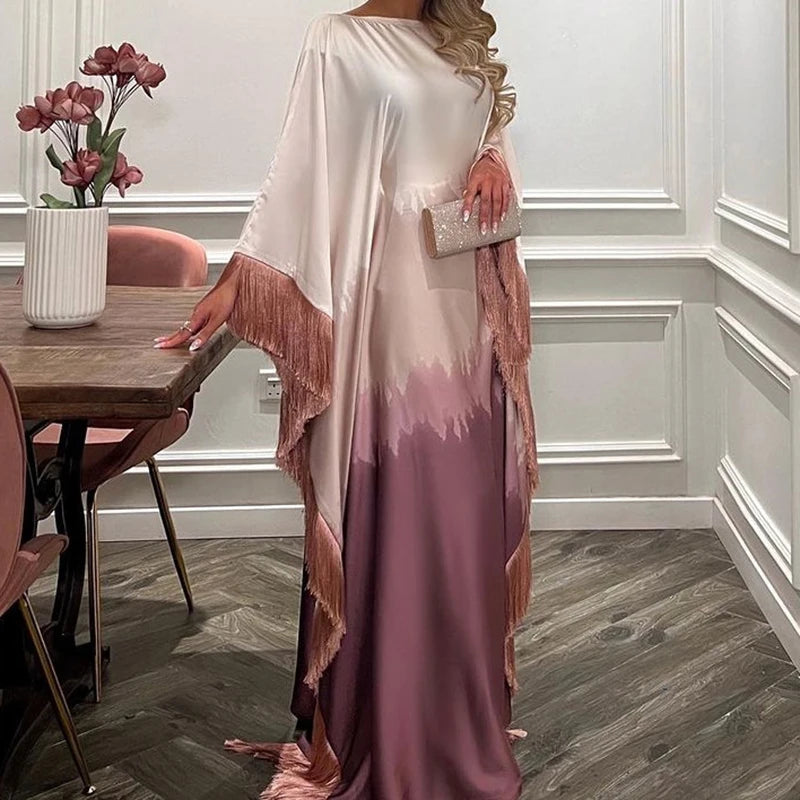 Boho style tassel patchwork dress