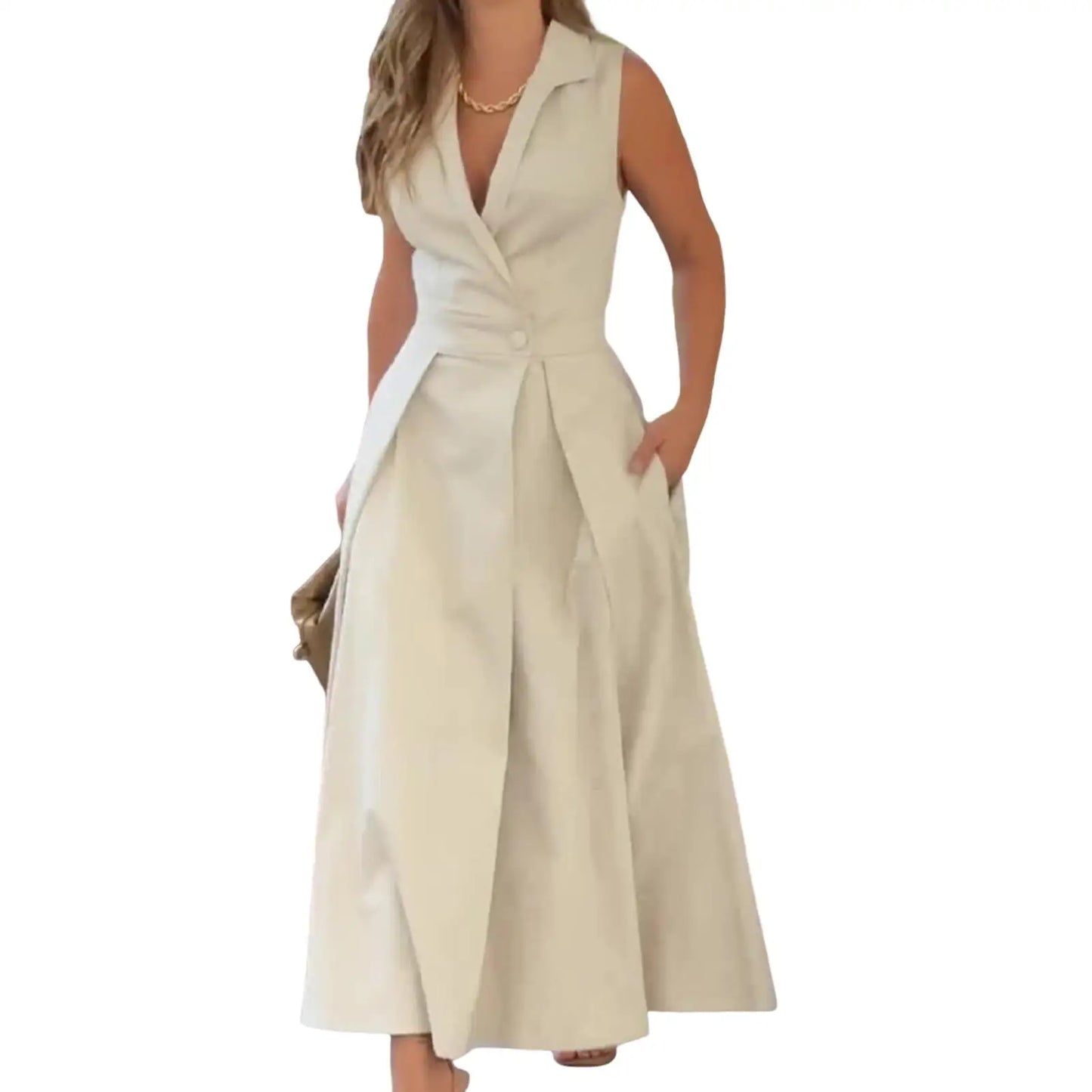 Trendy Long Dress with Waist Design