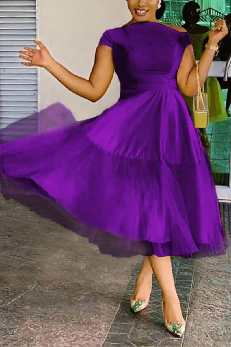 Tulle midi dress for formal events