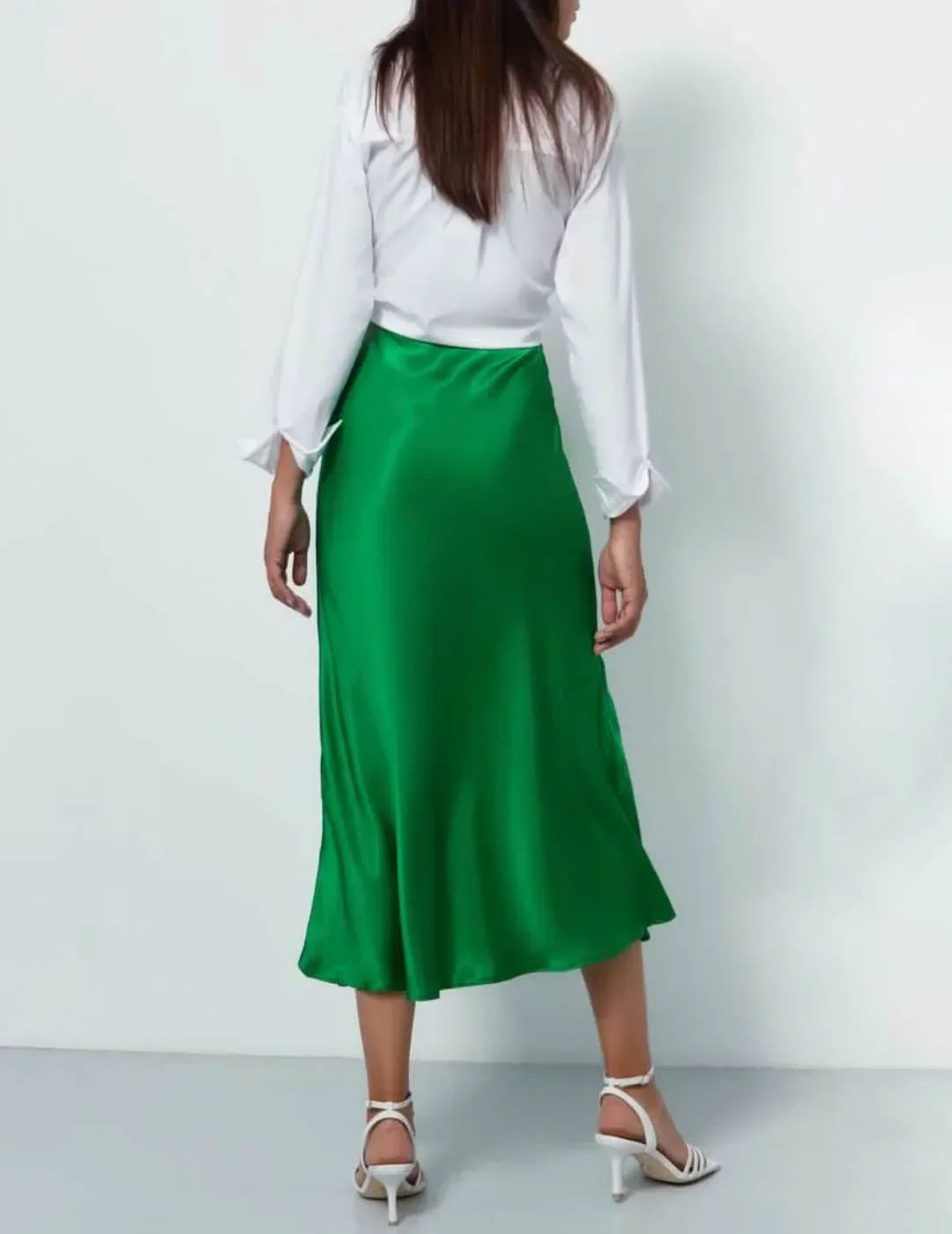 Close-up of the high-quality fabric of a Korean-style skirt.