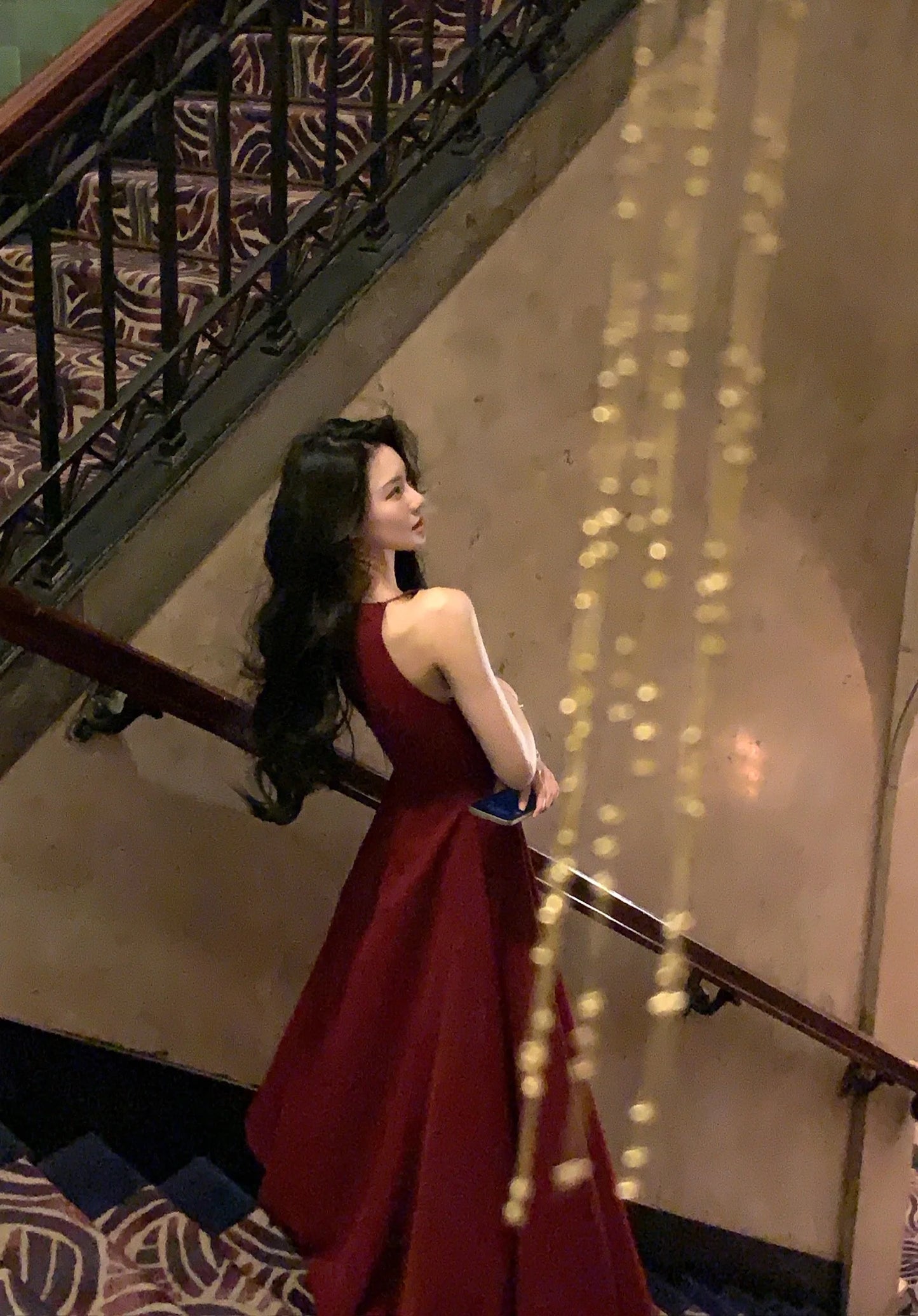 Model styled with accessories for a chic evening look