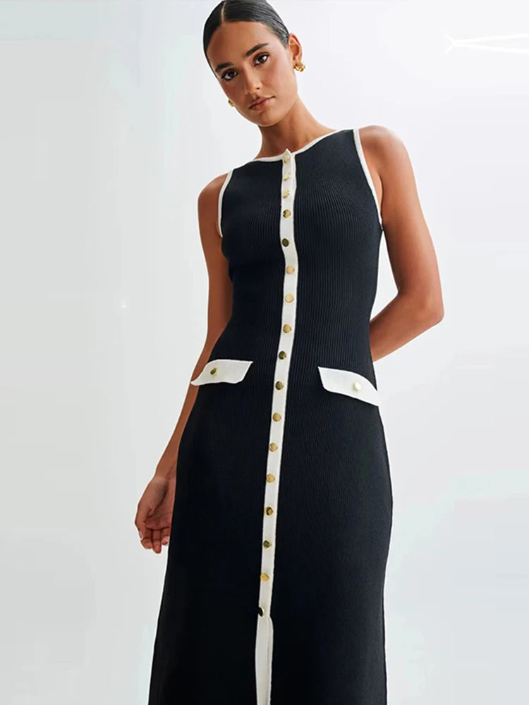 Trendy knitted maxi dress for women