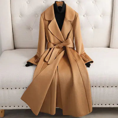 Fashionable winter wear – Patchwork Wool Coat for Women