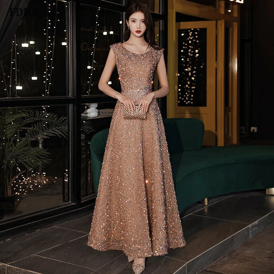 Custom sequin evening dress in elegant design
