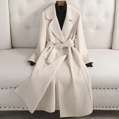 Lightweight yet warm Patchwork Wool Coat for Women