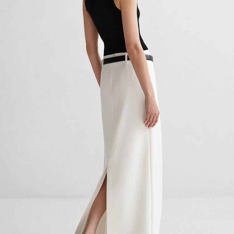 Comfortable White Straight Skirt for Women
