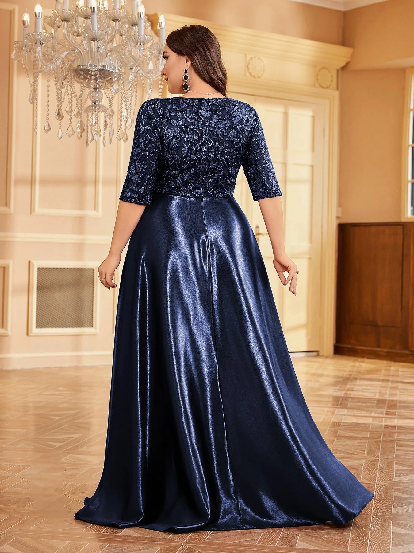 Women’s luxury satin evening dress for formal occasions