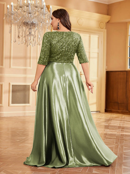 Timeless gold satin evening gown for women