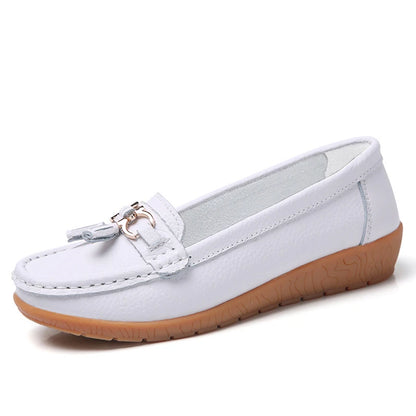 Trendy Retro Leather Flats for Women
