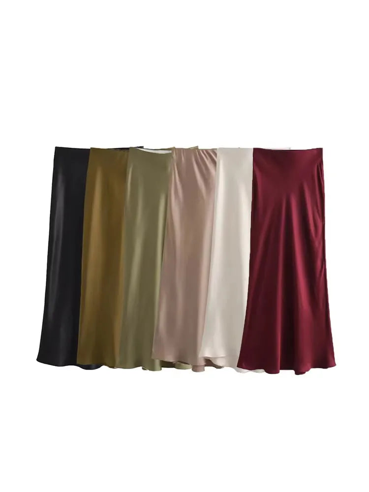 Comfortable High Waist Skirt for Women with Pleats
