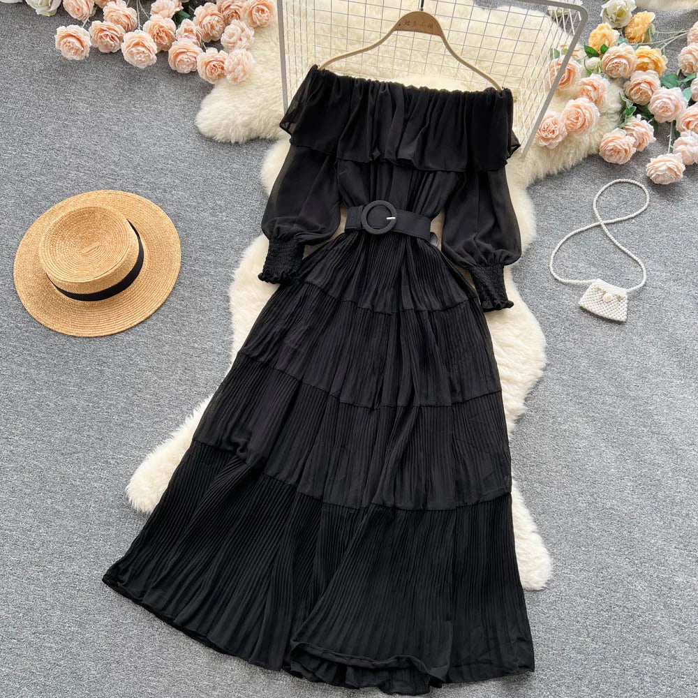 Vintage Pleated Chic Summer Dress