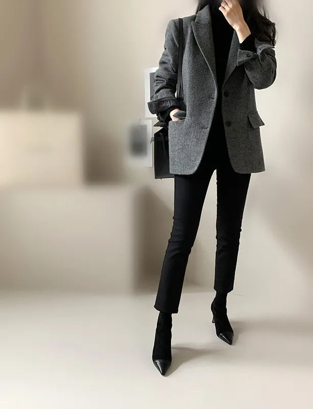 Classic Woolen Jacket Korean Fashion Trend