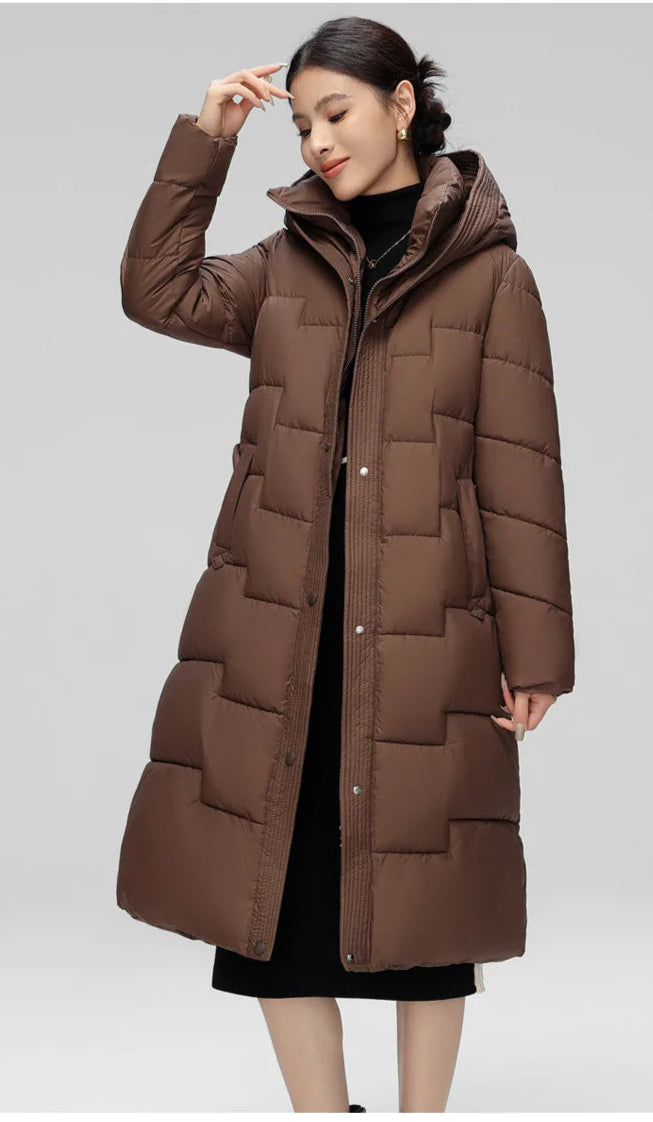 Stylish Korean fashion-inspired winter coat.