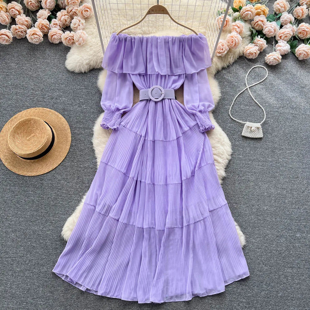 Vintage Pleated Chic Summer Dress