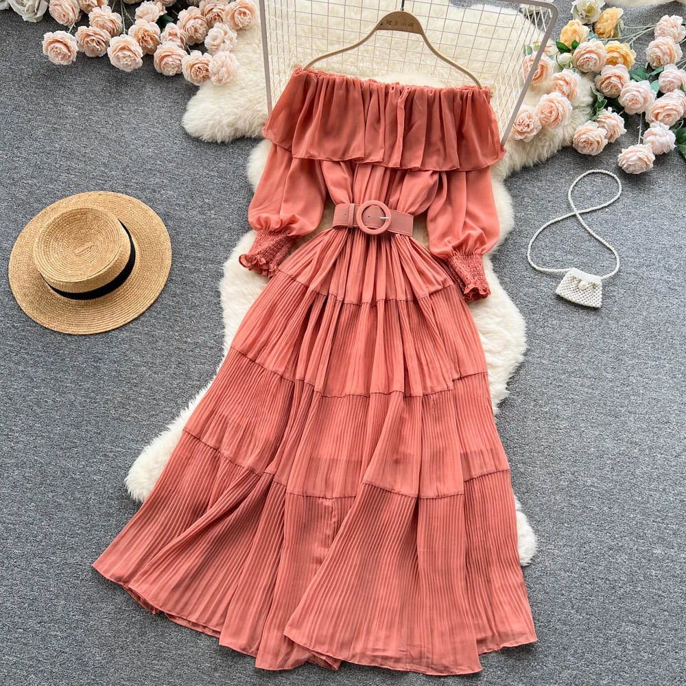 Vintage Pleated Chic Summer Dress