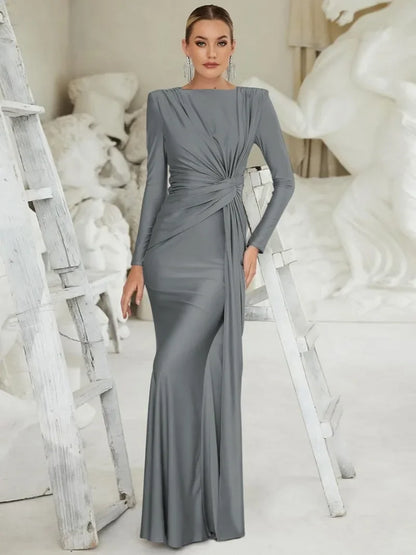 High Waist Bodycon Gray Dress Evening
