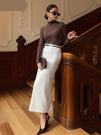 Loose White Office Women's Skirt