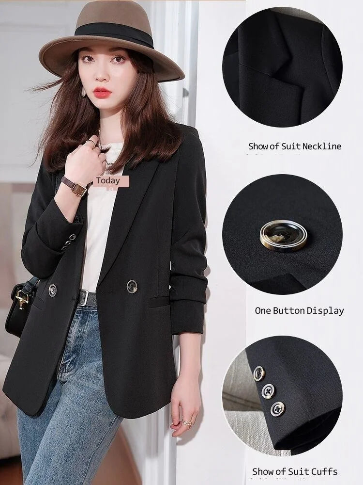 Close-up of Elegant Long Sleeve Blazer Coat Buttons
