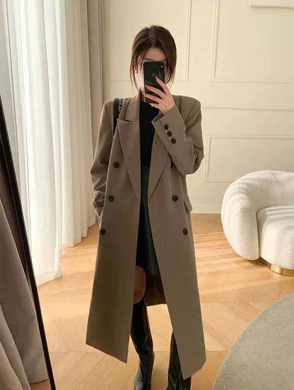 Vintage-Style Blazer Overcoat for Women