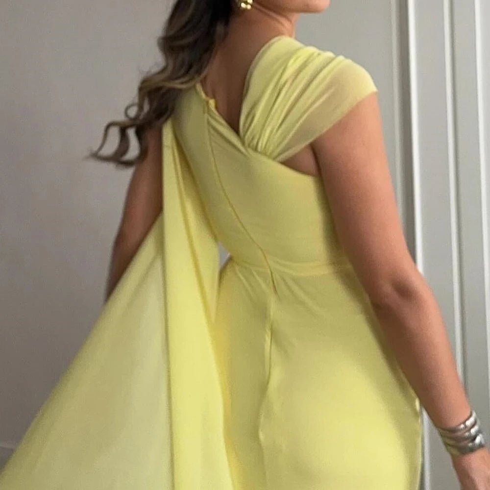 Elegant Strapless Sleeveless Chiffon Maxi Dress
