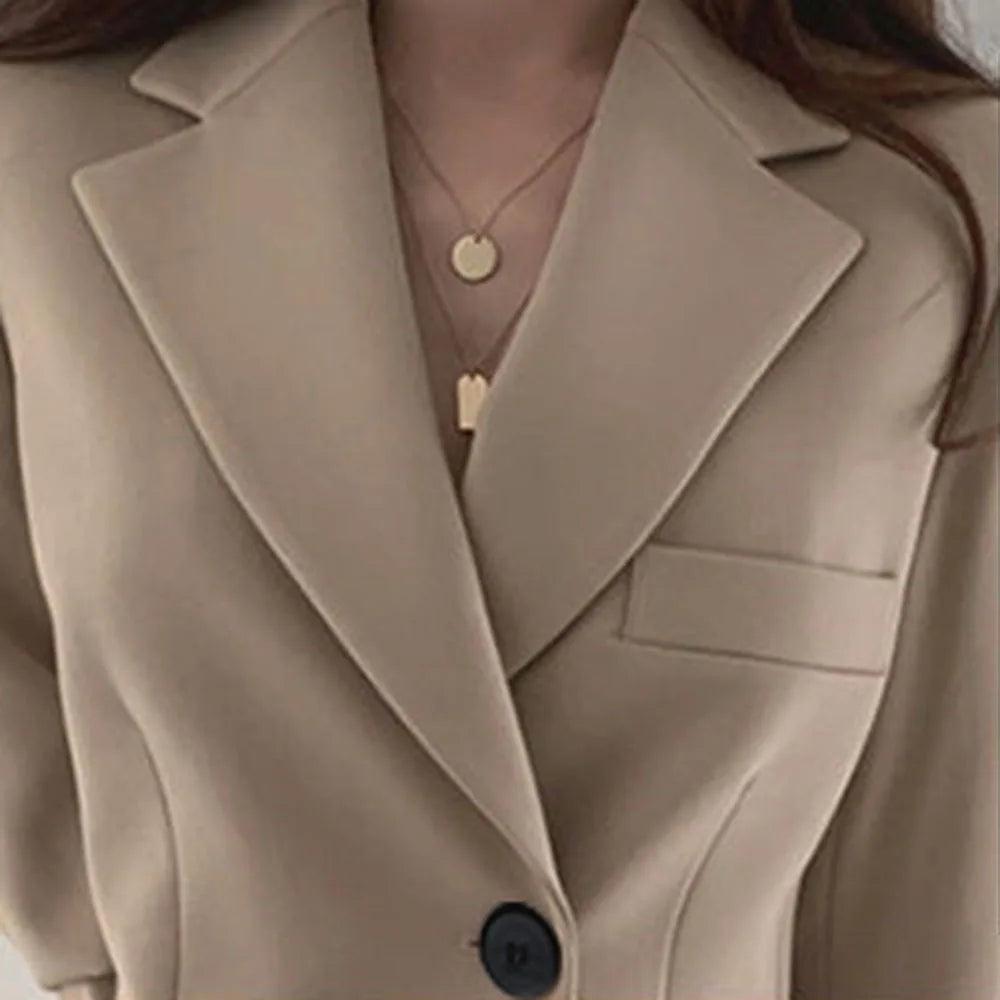 Two-button women's blazer coat for office