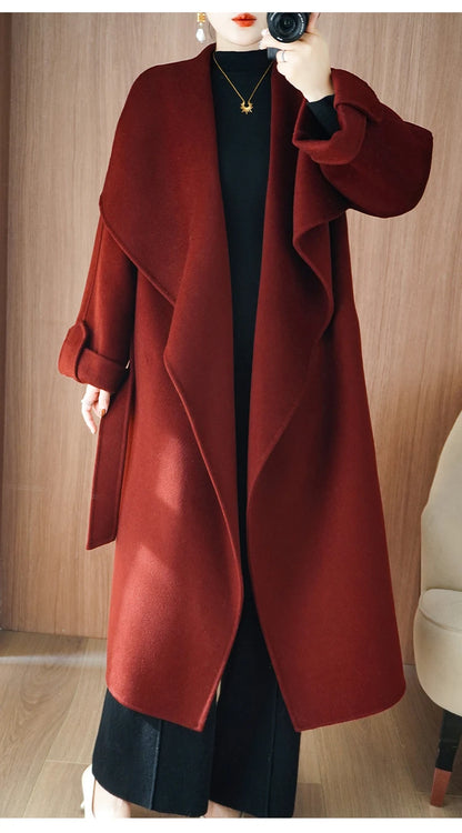 Long Woolen Women's Coat