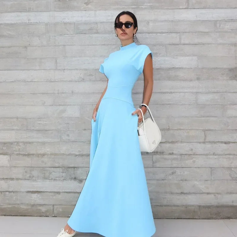 Bold and Beautiful O Neck Maxi Dress
