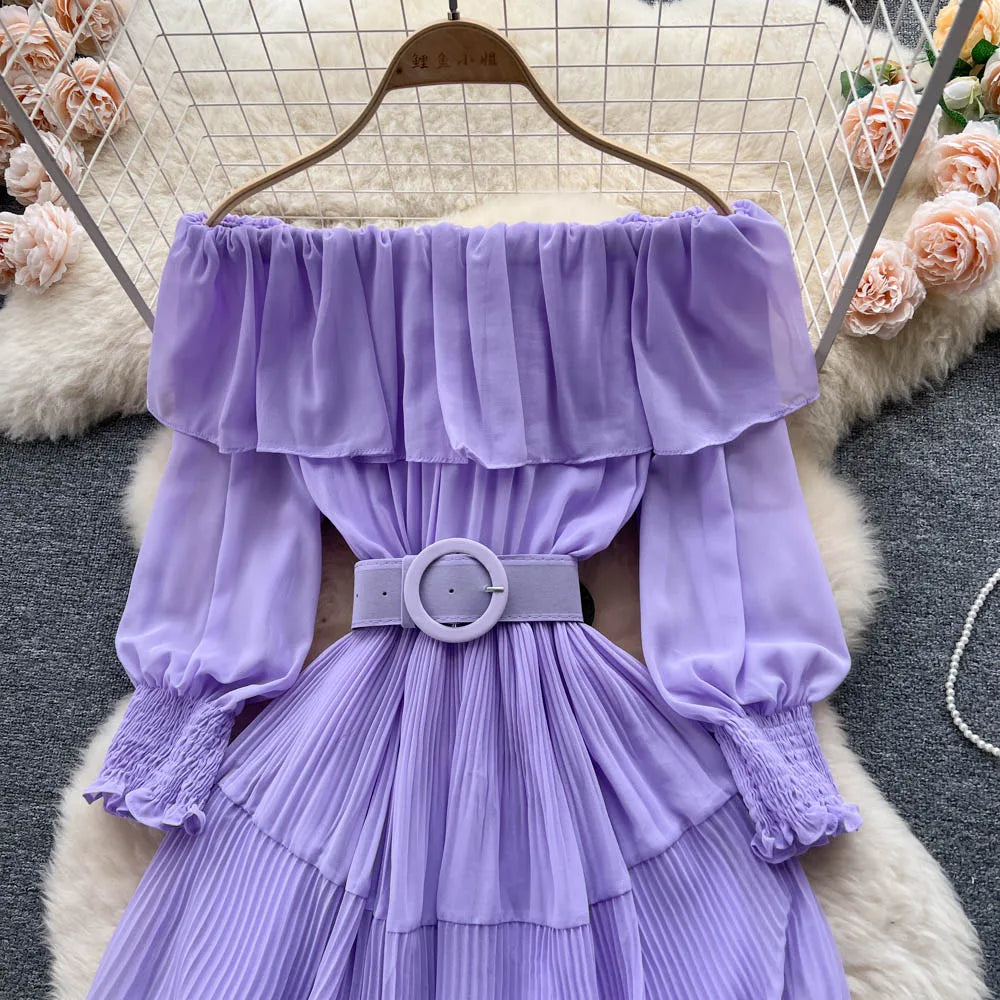 Vintage Pleated Chic Summer Dress