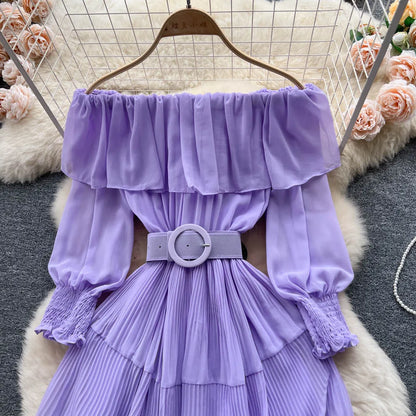 Vintage Pleated Chic Summer Dress