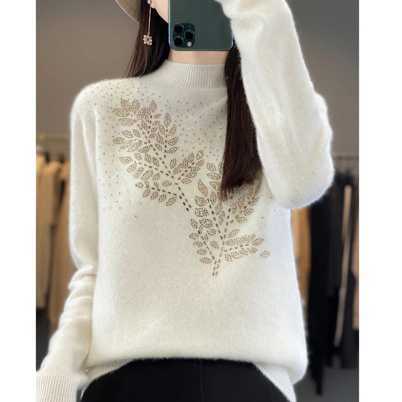 Comfortable women’s knit sweater for cold weather
