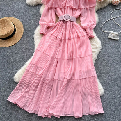 Vintage Pleated Chic Summer Dress