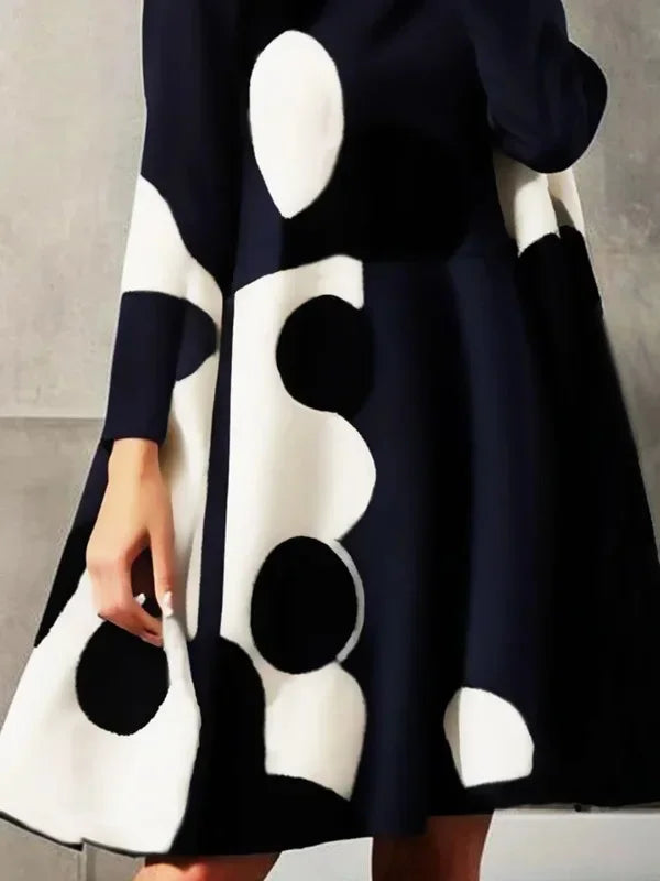 Comfortable Polka-Dot High-Neck Shirt for Trendy Women