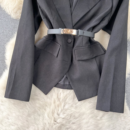 Vintage Blazer & Layered Skirt Two Piece Suit