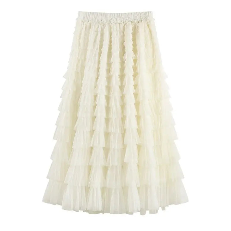 Perfectly tailored pleats and lace accents enhancing the feminine silhouette
