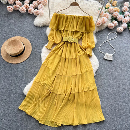 Vintage Pleated Chic Summer Dress