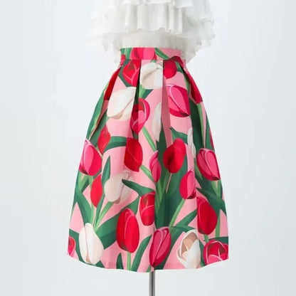 Hepburn Style Chiffon Vintage Skirt