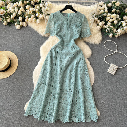 Vintage Lace Hollow-Out A-Line Dress