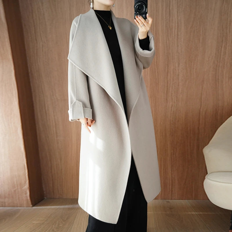 Long Woolen Women's Coat